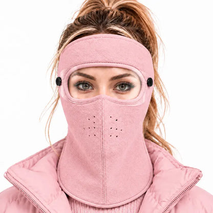 Winter Face Cover with Detachable Goggles – Windproof Thermal Fleece Mask