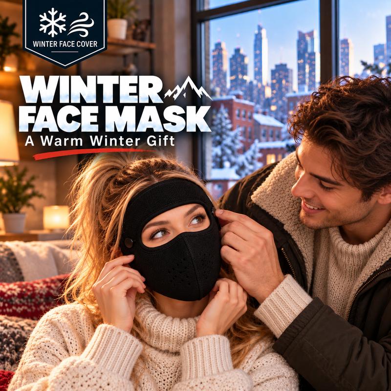 Winter Face Cover with Detachable Goggles – Windproof Thermal Fleece Mask