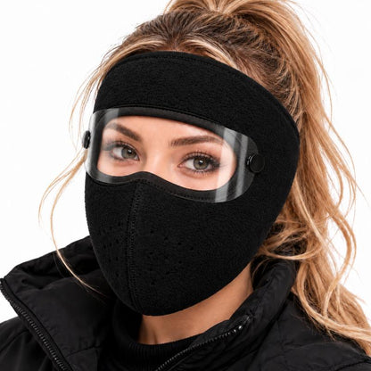 Winter Face Cover with Detachable Goggles – Windproof Thermal Fleece Mask
