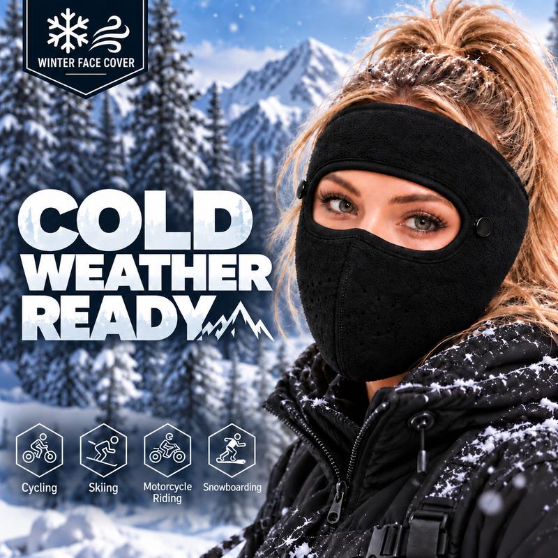 Winter Face Cover with Detachable Goggles – Windproof Thermal Fleece Mask
