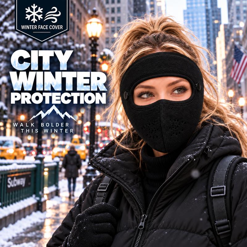Winter Face Cover with Detachable Goggles – Windproof Thermal Fleece Mask