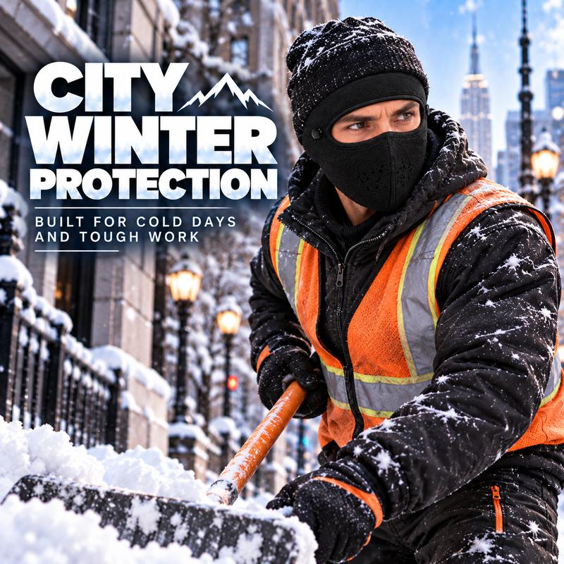 Winter Face Cover with Detachable Goggles – Windproof Thermal Fleece Mask