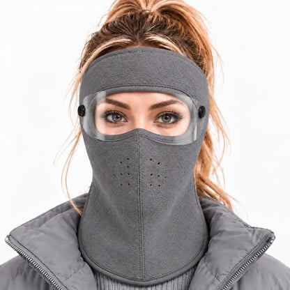 Winter Face Cover with Detachable Goggles – Windproof Thermal Fleece Mask
